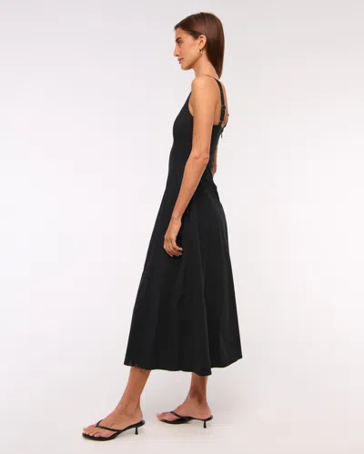 Abercrombie & Fitch The A&f Mila Midi Dress In Black