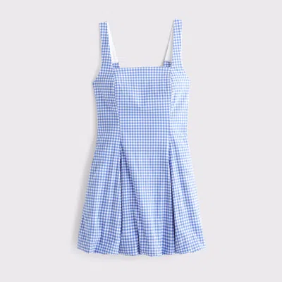 Abercrombie & Fitch The A&f Mila Bubble Hem Mini Dress In Blue