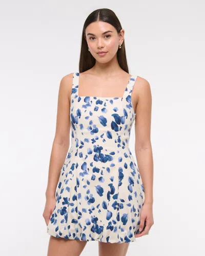 Abercrombie & Fitch The A&f Mila Bubble Hem Mini Dress In Blue