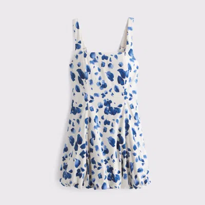 Abercrombie & Fitch The A&f Mila Bubble Hem Mini Dress In Blue
