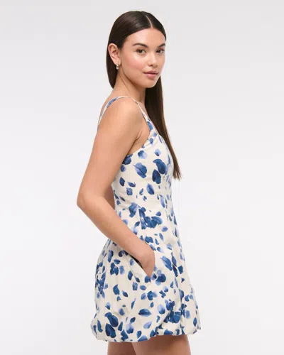 Abercrombie & Fitch The A&f Mila Bubble Hem Mini Dress In Blue