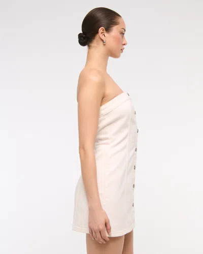 Abercrombie & Fitch The A&f Mara Strapless Denim Mini Dress In White