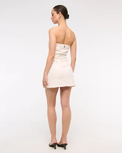 Abercrombie & Fitch The A&f Mara Strapless Denim Mini Dress In White