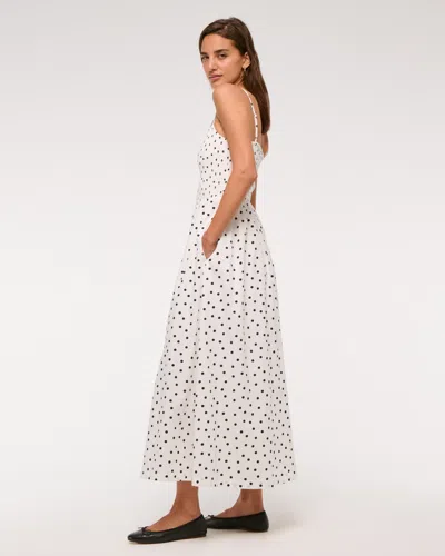 Abercrombie & Fitch Dipped-waist Smocked Midi Dress In White