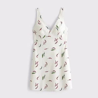 Abercrombie & Fitch V-neck Linen-blend Mini Dress