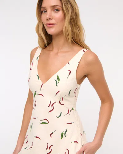 Abercrombie & Fitch V-neck Linen-blend Mini Dress