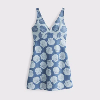 Abercrombie & Fitch V-neck Linen-blend Mini Dress