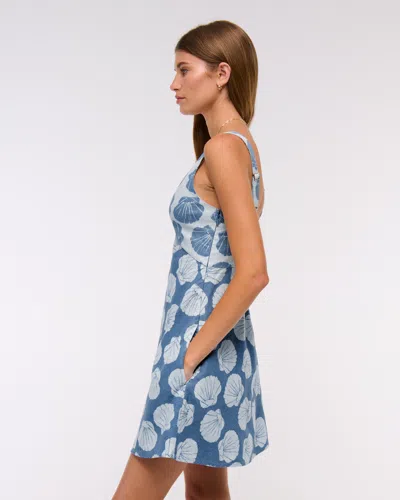 Abercrombie & Fitch V-neck Linen-blend Mini Dress