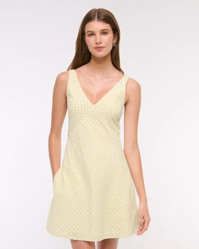 Abercrombie & Fitch V-neck Linen-blend Mini Dress