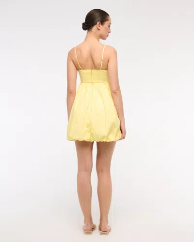 Abercrombie & Fitch Babydoll Bubble Hem Mini Dress In Yellow