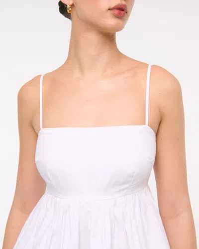 Abercrombie & Fitch Babydoll Bubble Hem Mini Dress In White