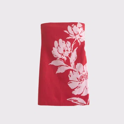 Abercrombie & Fitch The A&f Scarlett Strapless Linen-blend Skort In Red