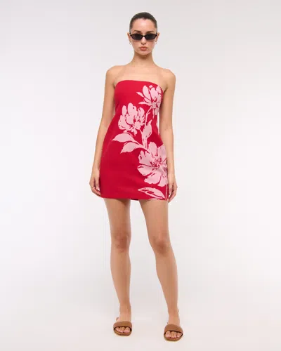 Abercrombie & Fitch The A&f Scarlett Strapless Linen-blend Skort In Red