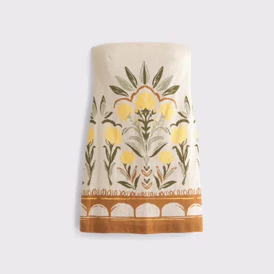 Abercrombie & Fitch The A&f Scarlett Strapless Linen-blend Skort In Yellow