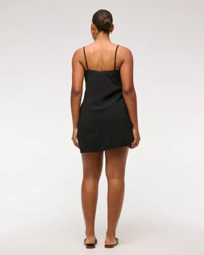 Abercrombie & Fitch Straight Neck Slip Skort In Black