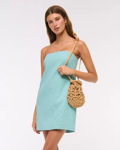 Abercrombie & Fitch The A&f Scarlett Strapless Linen-blend Skort In Blue