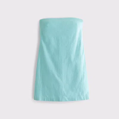 Abercrombie & Fitch The A&f Scarlett Strapless Linen-blend Skort In Blue