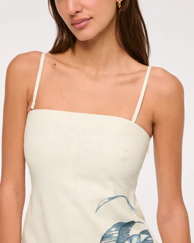 Abercrombie & Fitch The A&f Scarlett Strapless Linen-blend Skort In Blue