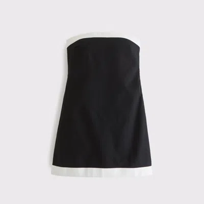 Abercrombie & Fitch The A&f Scarlett Strapless Linen-blend Skort In Black