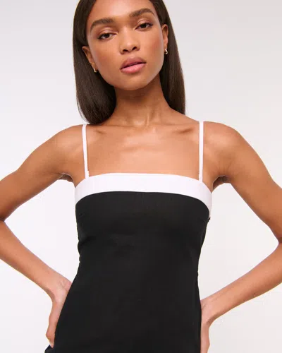 Abercrombie & Fitch The A&f Scarlett Strapless Linen-blend Skort In Black