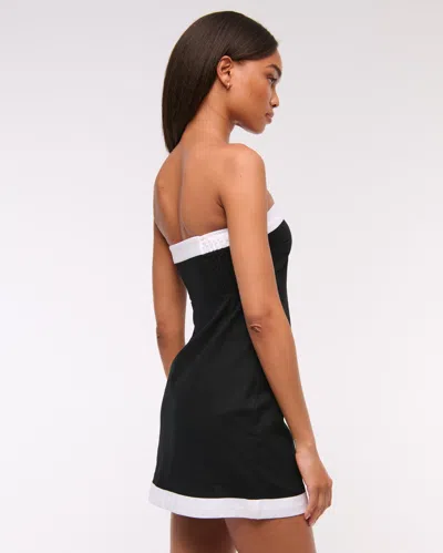 Abercrombie & Fitch The A&f Scarlett Strapless Linen-blend Skort In Black