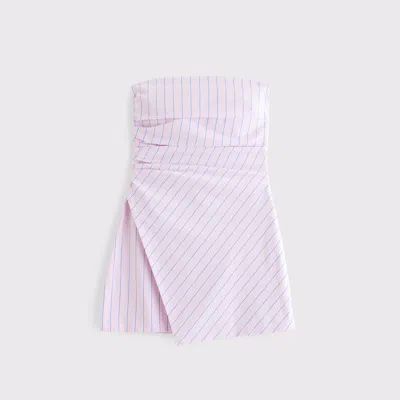 Abercrombie & Fitch Strapless Asymmetrical Mini Dress In Pink