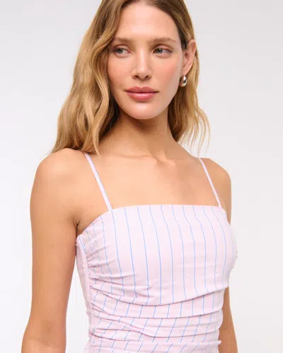 Abercrombie & Fitch Strapless Asymmetrical Mini Dress In Pink