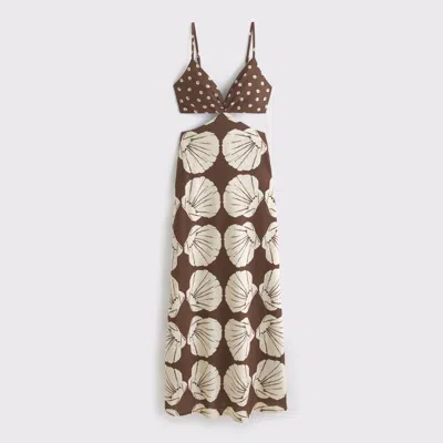 Abercrombie & Fitch The A&f Julia Slip Cutout Maxi Dress In Brown