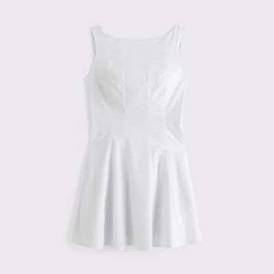 Abercrombie & Fitch The A&f Mila High-neck Stretch Mini Dress In White