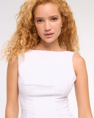 Abercrombie & Fitch The A&f Mila High-neck Stretch Mini Dress In White