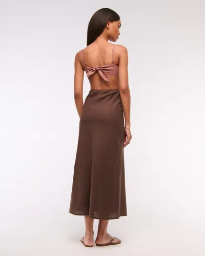 Abercrombie & Fitch The A&f Julia Slip Cutout Maxi Dress In Brown