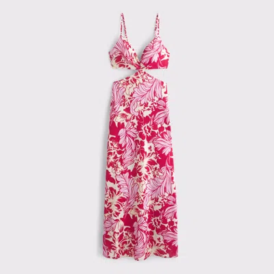 Abercrombie & Fitch The A&f Julia Slip Cutout Maxi Dress In Pink