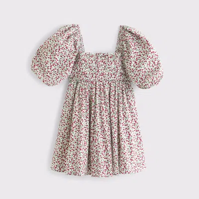 Abercrombie & Fitch The A&f Emerson Poplin Puff Sleeve Mini Dress In Brown