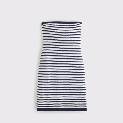 Abercrombie & Fitch Crochet-style Strapless Mini Dress In Blue