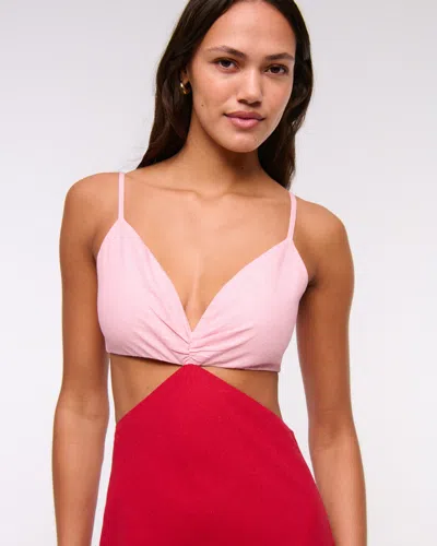 Abercrombie & Fitch The A&f Julia Slip Cutout Maxi Dress In Red