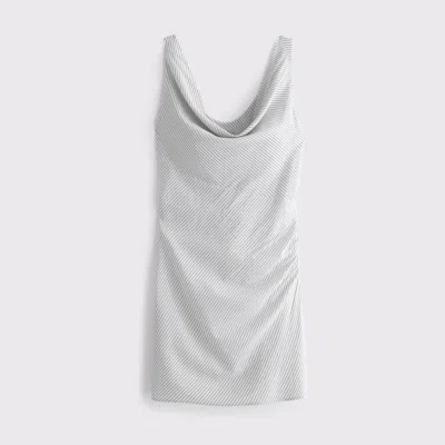 Abercrombie & Fitch Cowl Neck Draped Mini Dress In White