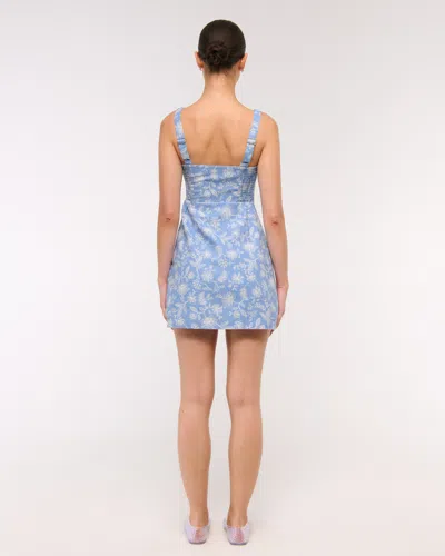 Abercrombie & Fitch The A&f Scarlett Squareneck Linen-blend Skort In Blue