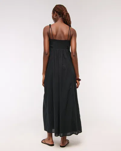 Abercrombie & Fitch Pintuck Flowy Maxi Dress In Black
