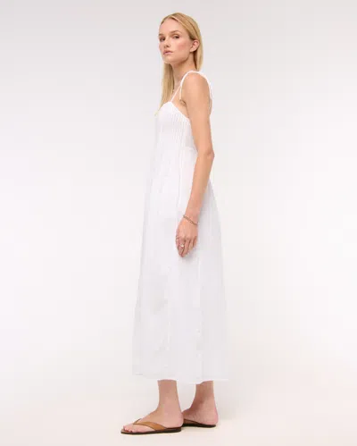 Abercrombie & Fitch Pintuck Flowy Maxi Dress In Transparent