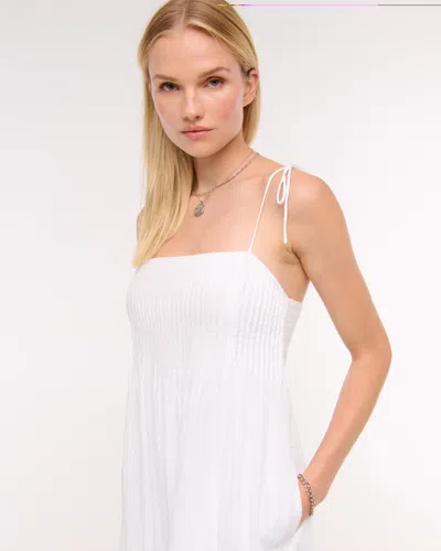Abercrombie & Fitch Pintuck Flowy Maxi Dress In Transparent