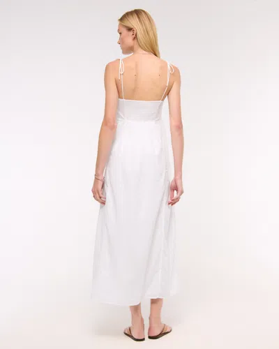 Abercrombie & Fitch Pintuck Flowy Maxi Dress In Transparent