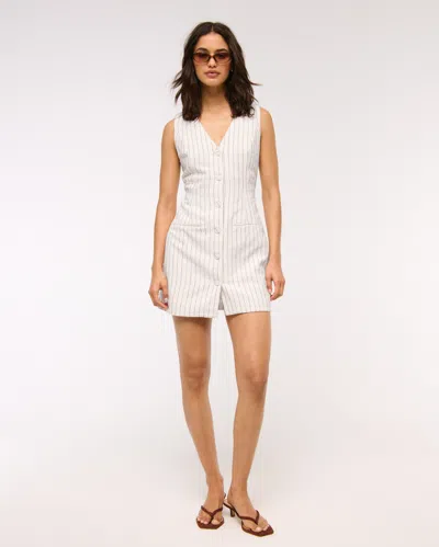 Abercrombie & Fitch The A&f Mara Linen-blend Vest Mini Dress In Sand