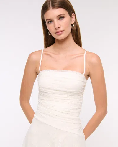 Abercrombie & Fitch Strapless Lace Mini Dress In White