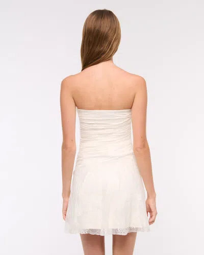 Abercrombie & Fitch Strapless Lace Mini Dress In White