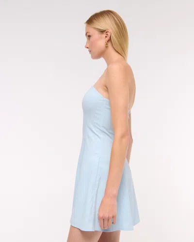 Abercrombie & Fitch The A&f Mila Strapless Mini Dress In Blue