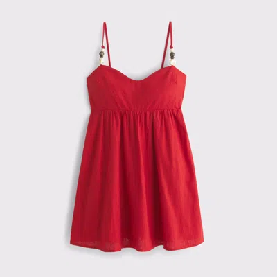 Abercrombie & Fitch Beaded Sweetheart Babydoll Skort In Red