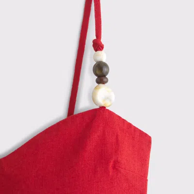 Abercrombie & Fitch Beaded Sweetheart Babydoll Skort In Red