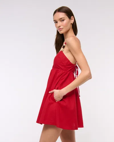 Abercrombie & Fitch Beaded Sweetheart Babydoll Skort In Red