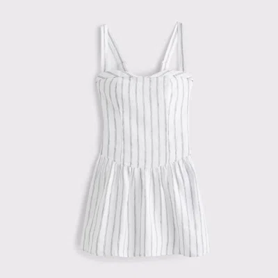 Abercrombie & Fitch Premium Linen Drop-waist Skort In White