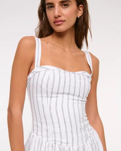 Abercrombie & Fitch Premium Linen Drop-waist Skort In White